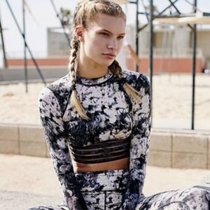 Free People Idris Floral Cutout Crop Top - Sz S